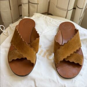 Chloe Brown Suede Sandals